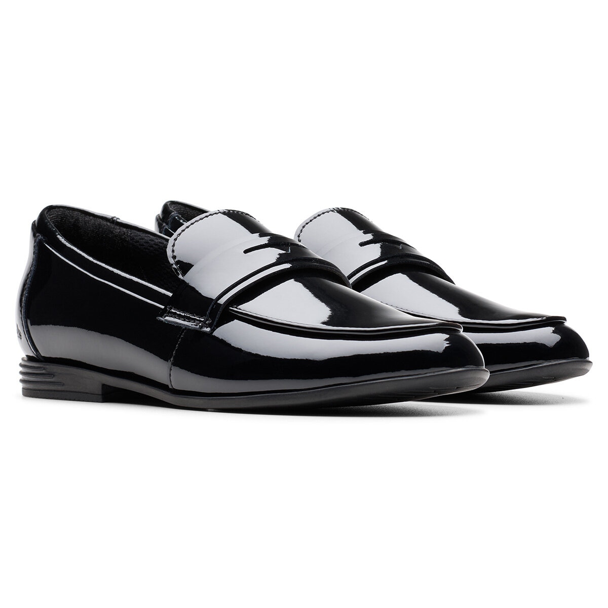 Clarks Kids Finja Bright Black Patent Shoes Clarks Kids Finja Bright Black Patent Shoes