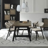 Bentley Designs Camden Weathered Oak & Peppercorn Extending Dining Table, Seats 4-6