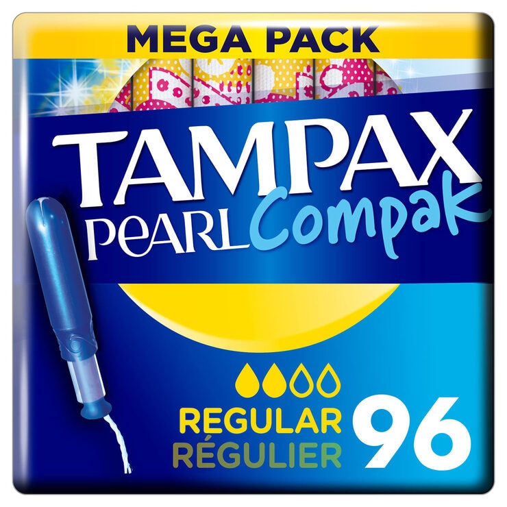 Tampax Pearl Compak Regular Tampons, 4 x 24 Pack Costco UK