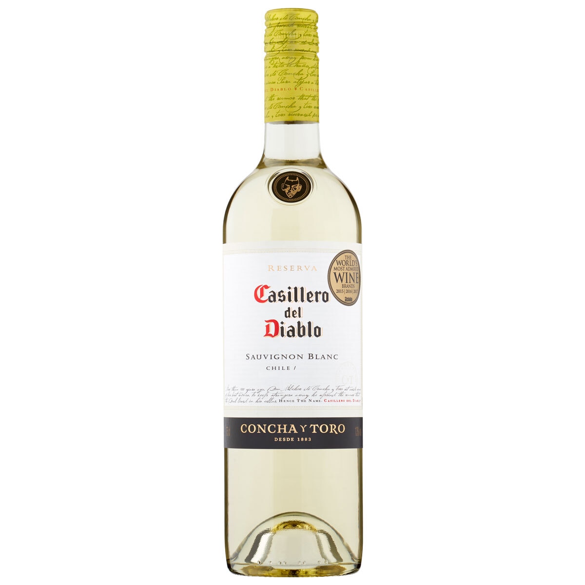 Casillero Del Diablo back of bottle sticker