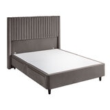 Silentnight Velvet 4 Drawer Divan Base with Slumber Headboard in Charcoal & 3 Sizes