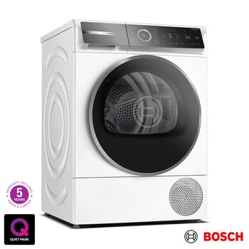 Bosch WQB246C9GB, Series 8 9kg Heat Pump Dryer, A+++ Rated in White