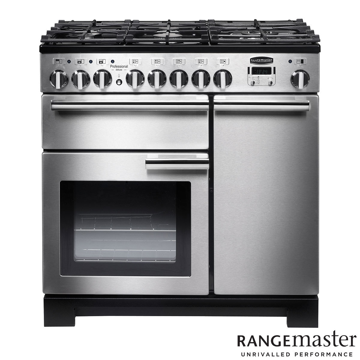 Rangemaster PDL90DFFSS/C Dual Fuel Range Cooker, A Rated in Stainless Steel