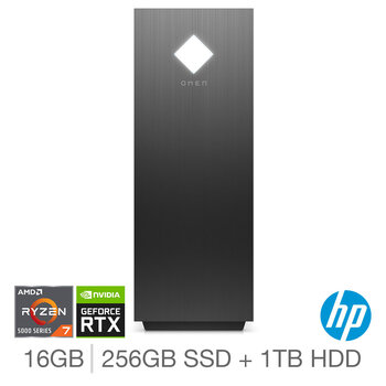 HP OMEN, AMD Ryzen 7, 16GB RAM, 256GB SSD + 1TB HDD, NVIDIA GeForce RTX 3060 Ti, Gaming Desktop PC, GT12-1046NA