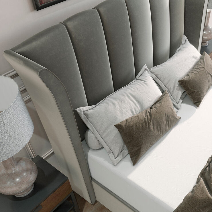 Isabella Grey Velvet Ottoman Bed Frame Costco UK