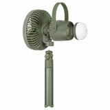 Studio image of the different individual parts of the camping fan Studio image of the different individual parts of the camping fan