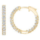 1.00ctw Diamond Hoops, 14K Yellow Gold