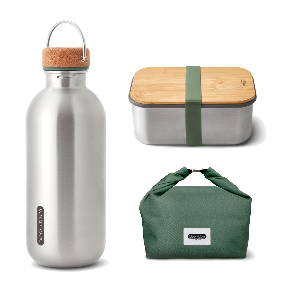Black + Blum Food, Drink and Bag Lunch Set in Olive