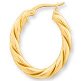 14ct Yellow Gold Twist Oval Hoop Earrings 14ct Yellow Gold Twist Oval Hoop Earrings