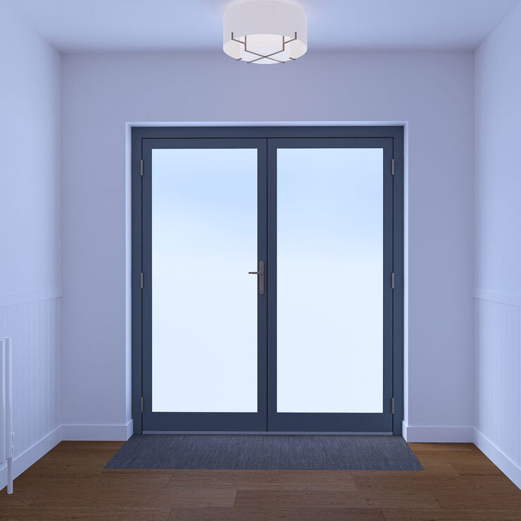 Dortech Double Richmond Aluminium Front Door with Lever Handle: Maximum H 2400 x W 1790mm, Available in 2 Colours