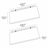 Acacia Floating Wood Shelf, 2 Pack