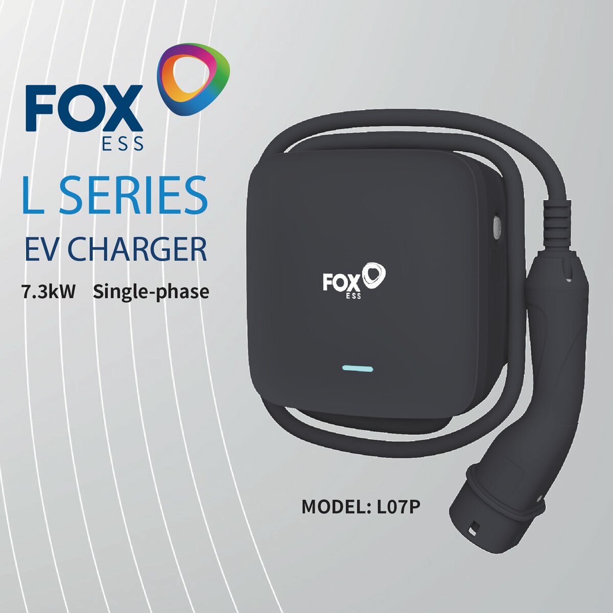 Black EV Charger with details