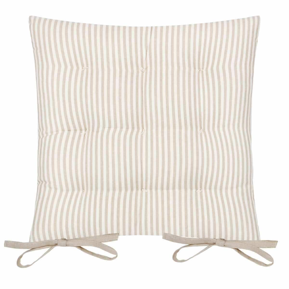 Yard Hayle Beige Striped Indoor Outdoor Seat Pad 2 Pack, 40 x 40 cm