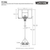 Lifetime 52 Inch (132cm) Power Lift XI Portable Basketball Hoop System