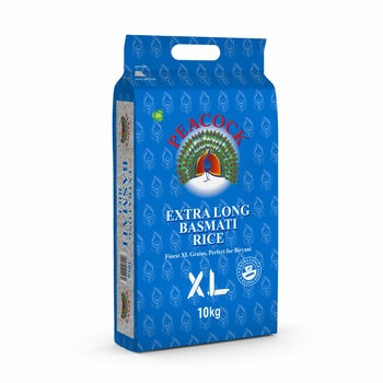 Peacock Extra Long Basmati Rice, 10kg Peacock Extra Long Basmati Rice, 10kg