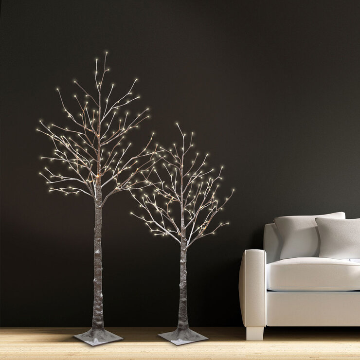 5ft 6 Inch (1.6m) 2 piece Twinkle Brown Flocked Twig Trees with 296 LED Lights 5ft 6 Inch (1.6m) 2 piece Twinkle Brown Flocked Twig Trees with 296 LED Lights
