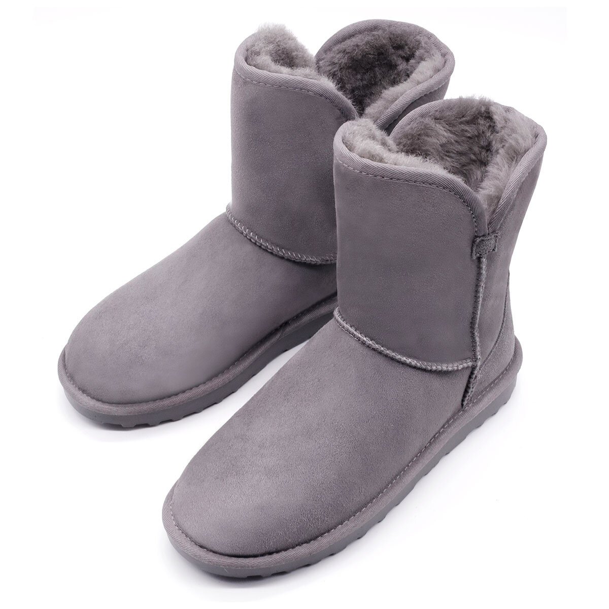 Kirkland Signature Ladies Scalloped Shearling Boot in Grey