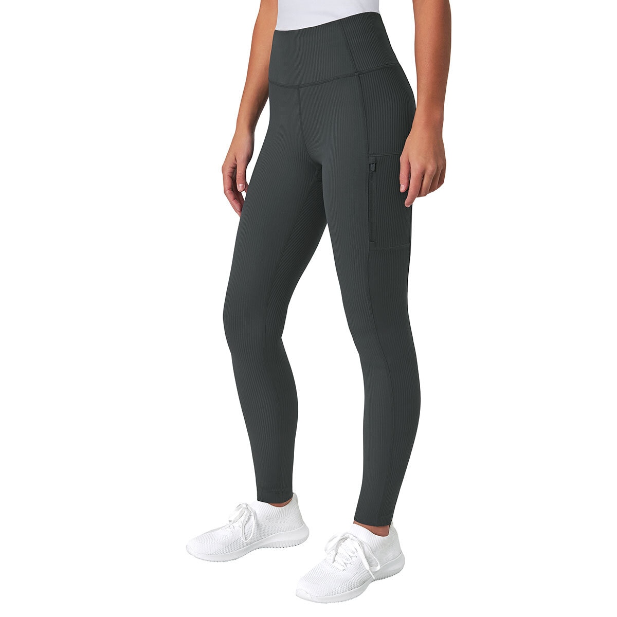 Mondetta Ladies Ribbed Cargo Tight in Black