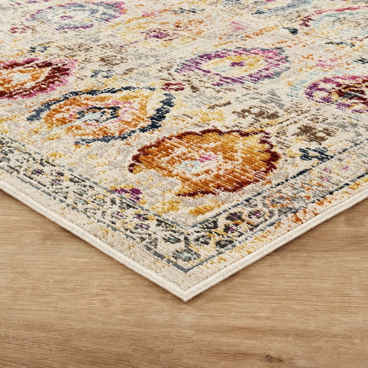 Concept Looms Vintage Kashan Ivory Multi Rug, in 3 Sizes