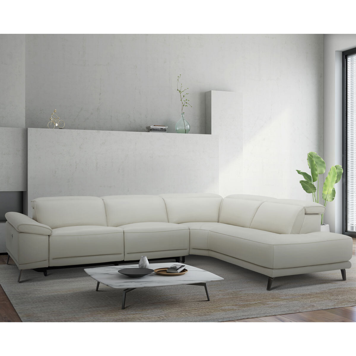 Gilman Creek Rachel Light Grey Leather Power Reclining Sectional Sofa Costco Uk Gilman Creek Rachel Light Grey Leather, Light Grey Leather Power Reclining Sofa