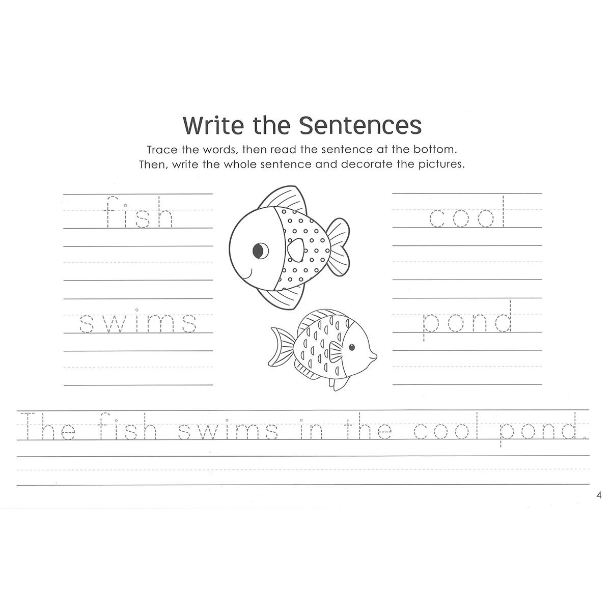 Page spread of learn to write