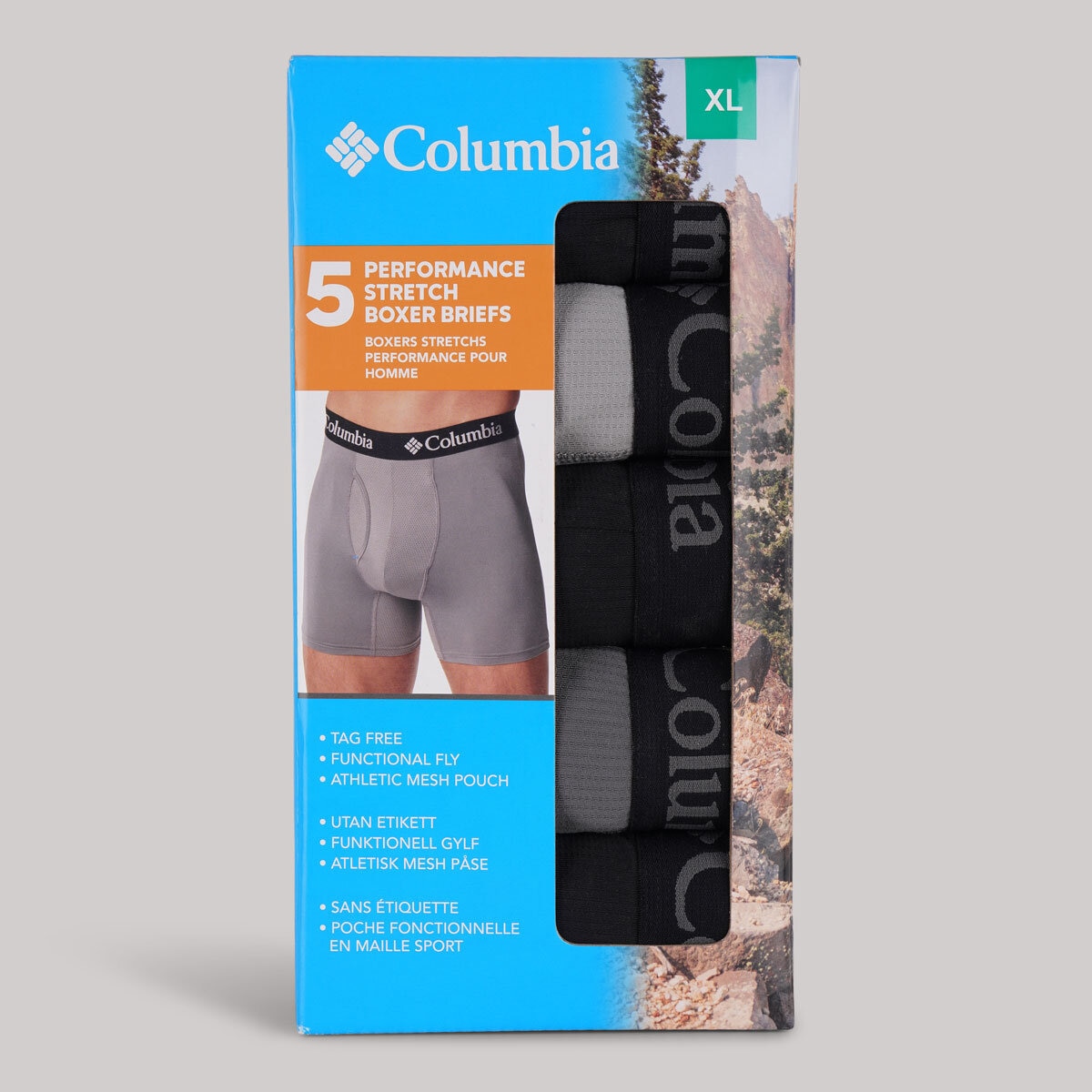 Columbia Men's Performance Stretch Boxer Briefs, 5 Pack