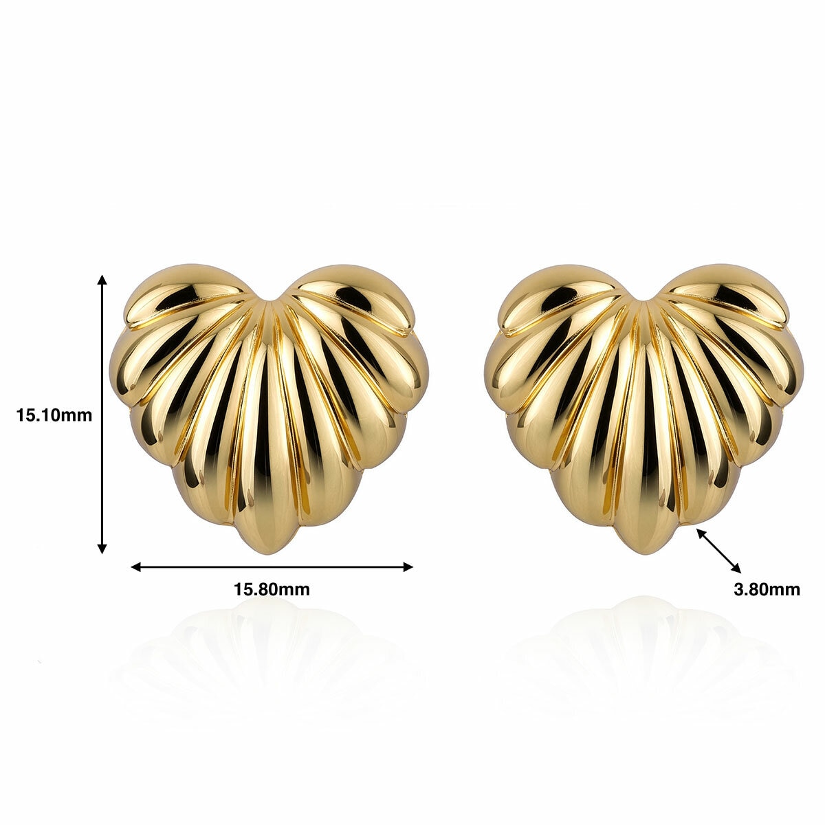 14ct Yellow Gold Heart Earrings 14ct Yellow Gold Heart Earrings