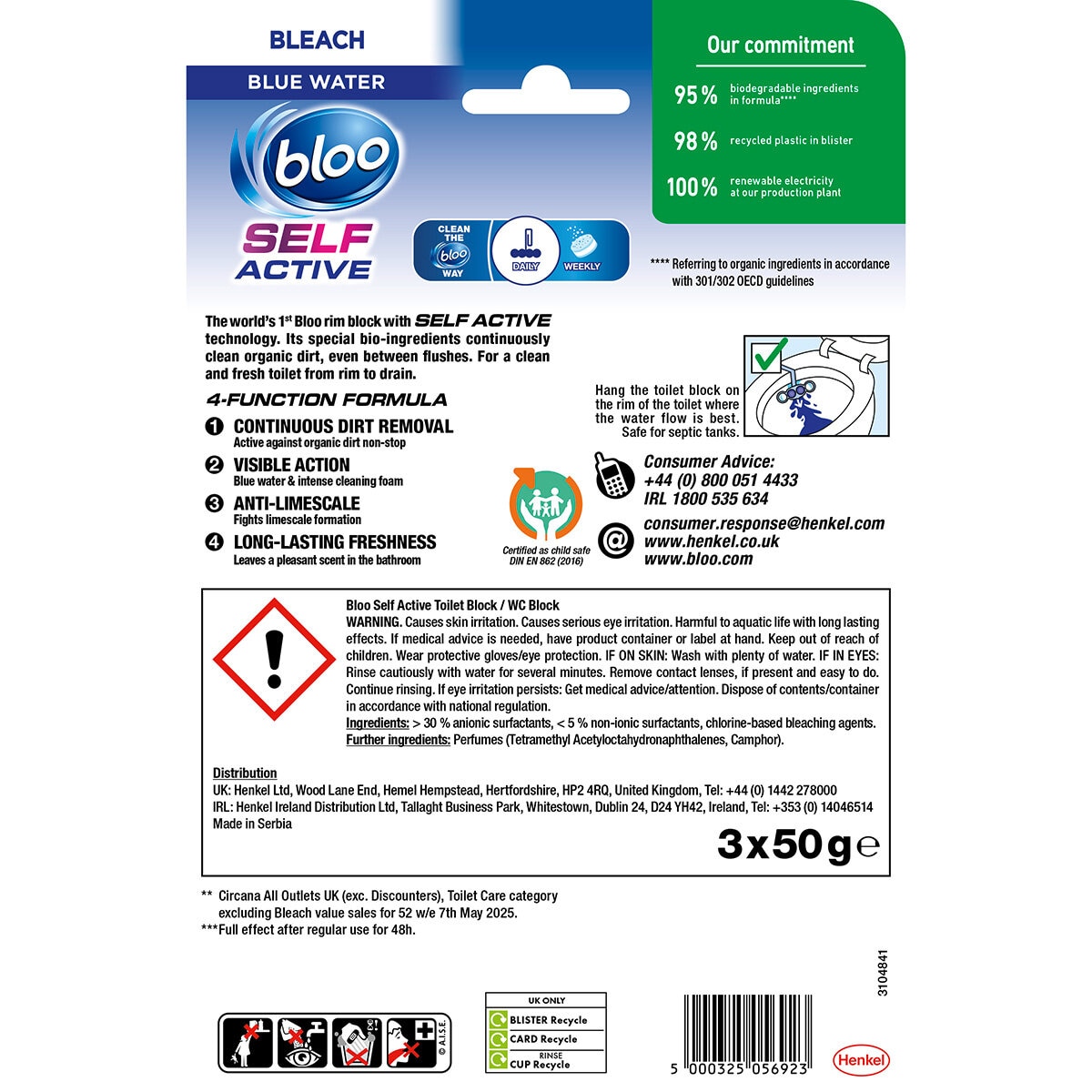 Back of pack information Back of pack information