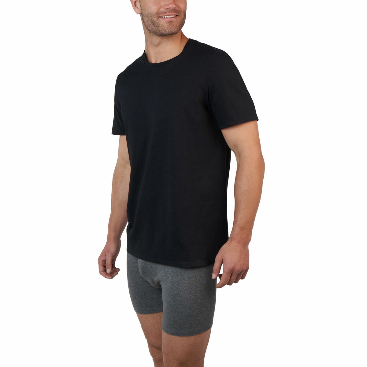 Kirkland Signature Men's Cotton Crewneck T-Shirt, 6 Pack in Black