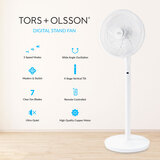 Tors & Olsson 14" Digital Pedestal Fan With Remote Control, T91