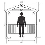 Zest 7ft 5" x 4ft 6" (2.26 x 1.38m) Wooden BBQ Grilling Pavilion