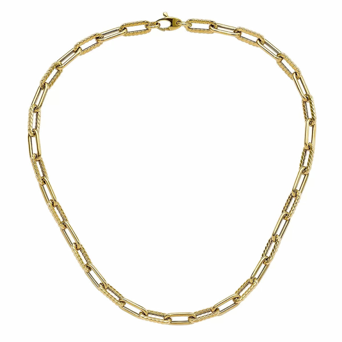 14ct Yellow Gold Twisted Paperclip Necklace 14ct Yellow Gold Twisted Paperclip Necklace