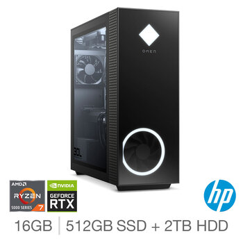 HP OMEN, AMD Ryzen 7, 16GB RAM, 512GB SSD + 2TB HDD, NVIDIA GeForce RTX 3080, Gaming Desktop PC, GT13-1047NA