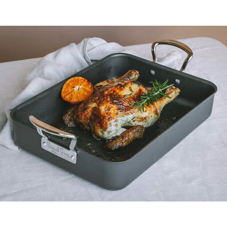 Samuel Groves Mermaid Hard Anodised 14" Hard Anodised Roasting Dish with Cast Handles Samuel Groves Mermaid Hard Anodised 14" Hard Anodised Roasting Dish with Cast Handles