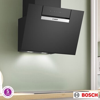 Bosch Series 4, DWK67FN60B, 60cm, Wall Mounted Cooker Hood, A Rated in Black