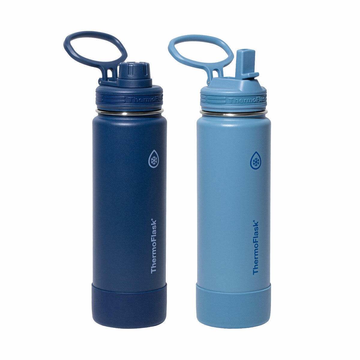 ThermoFlask Stainless Steel Water Bottle 710ml, 2 Pack in 3 Colours