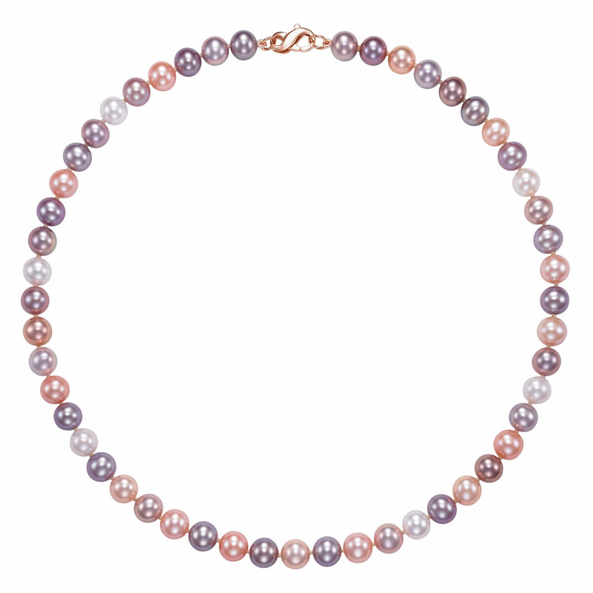8-8.5mm Freshwater Multi Pink Pearl Necklace, 14ct Rose Gold 8-8.5mm Freshwater Multi Pink Pearl Necklace, 14ct Rose Gold
