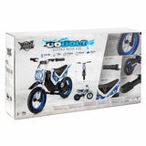 Studio image of the Xootz Cobolt Kids Electric Motorbike, boxed