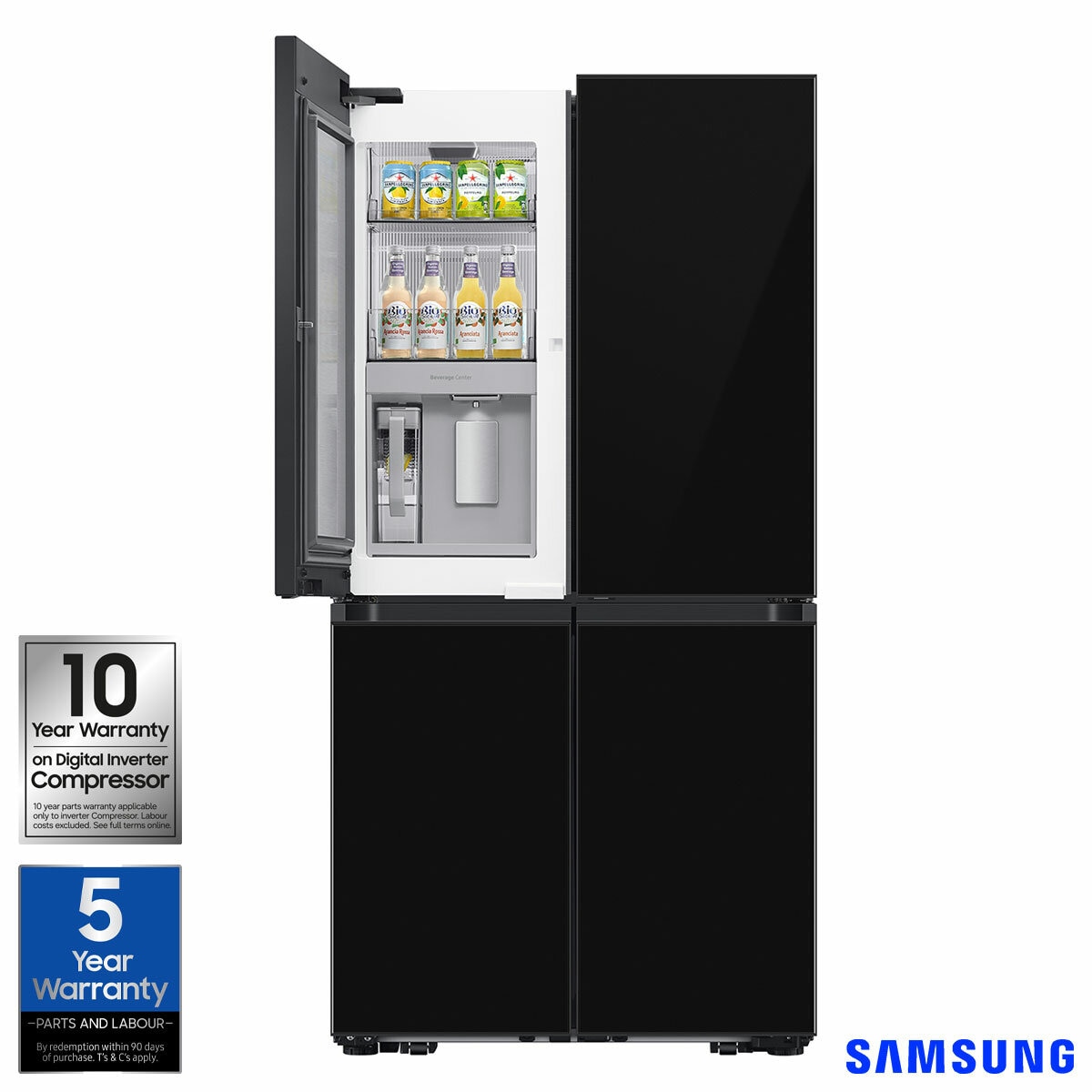 Samsung Bespoke SpaceMax RF65DB970E22EU 645L Smart Multi Door Fridge Freezer, Clean Black