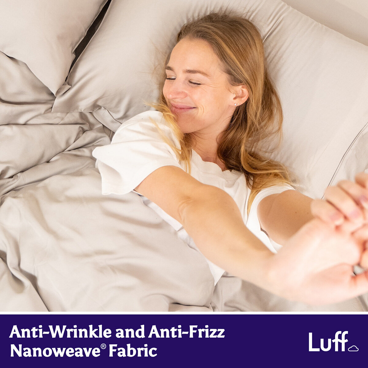 Light Grey Silverlining Pillowcases Anti Breakage