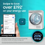 Samsung Series 7 AI Energy DV90T6240LB/S1 9KG Smart Heat Pump Tumble Dryer, A+++ Rated in Black