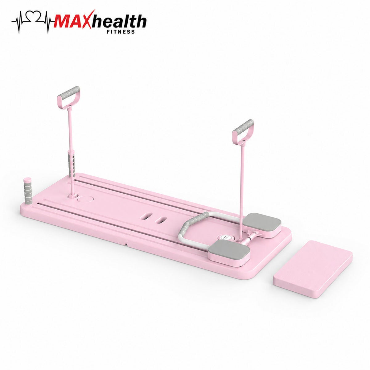 Studio image of the MAXhealth Portable Pilates Reformer in pink