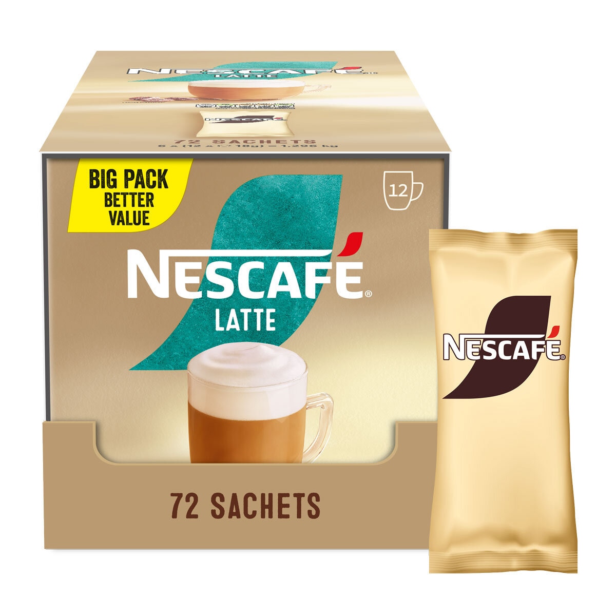 Nescafe Latte Sachets, 72 x 18g