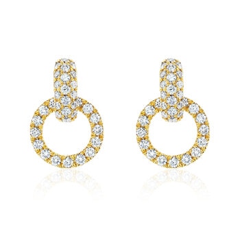 0.80ctw Round Brilliant Cut Diamond Earrings, 14ct Yellow Gold