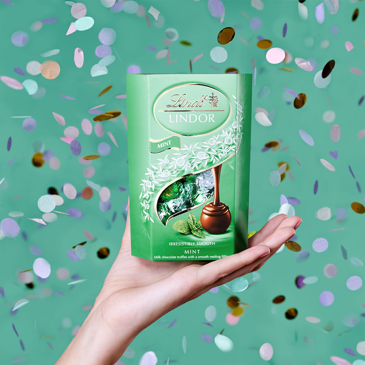 Lindt Lindor Assortment Milk & Mint, 4 x 200g