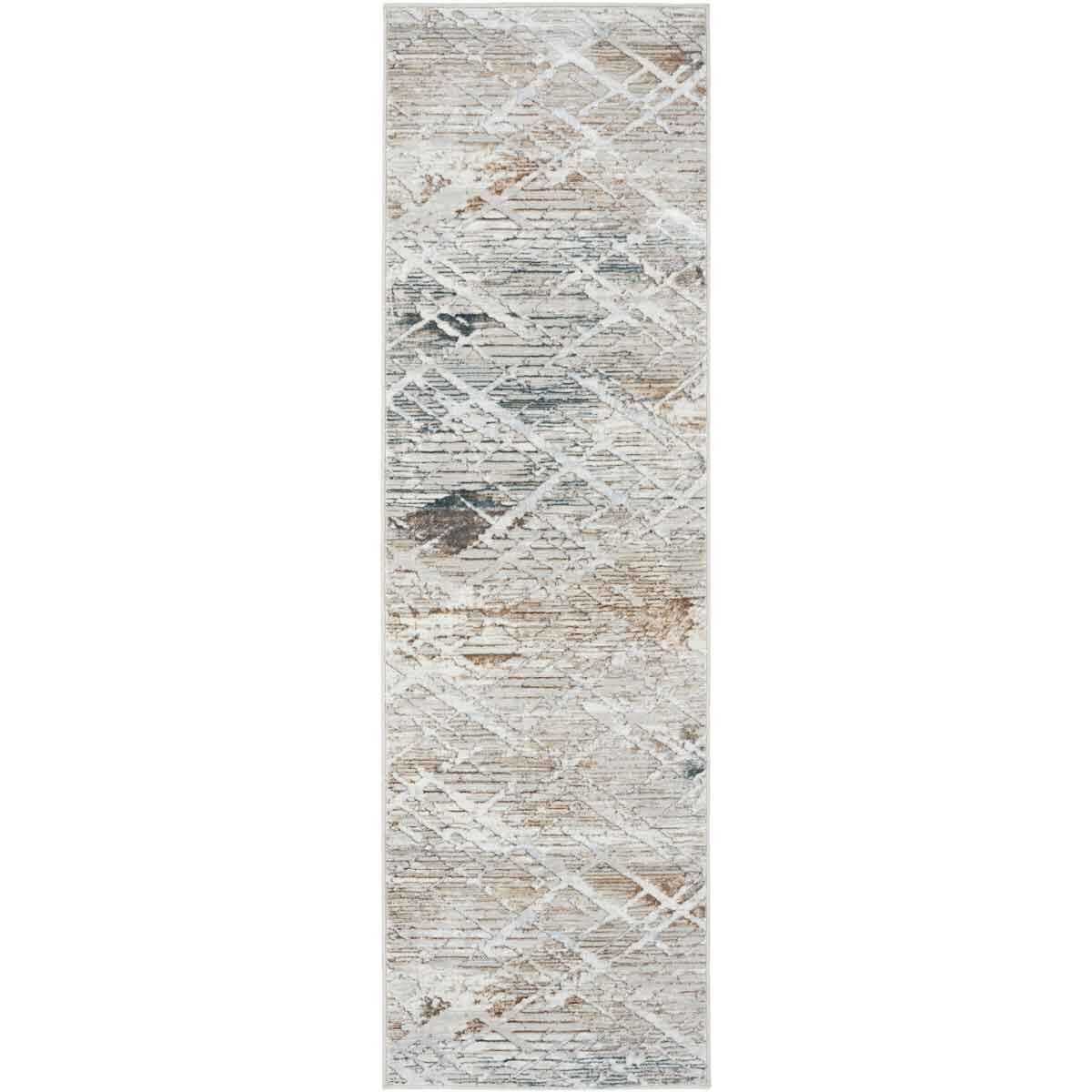 Glitz Grey Abstract Runner, 69 x 229 cm