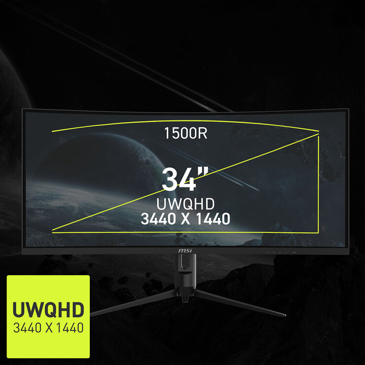 MSI MAG 342CQR E2 180Hz UWQHD Gaming Monitor, 9S6-3DB64H-070