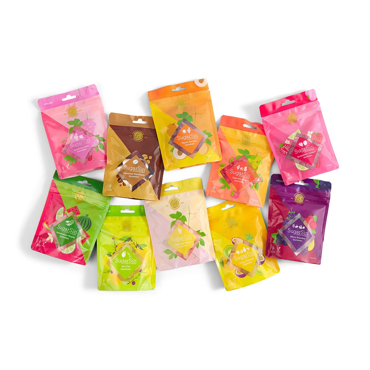 Pouches of SugarSin gummies