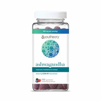 Youtheory Ashwagandha Gummies Mixed Berries, 180 Count