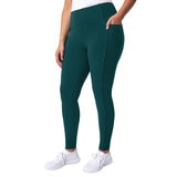 Mondetta Women's Ribbed Panel Tight in Green